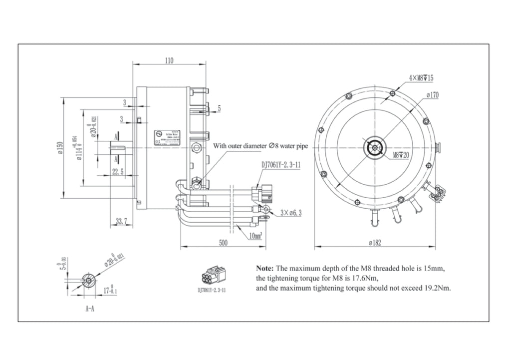 KIT: Golden Motors HPM3 3Kw AXIAL FLUX BLDC Motor 48V/72V