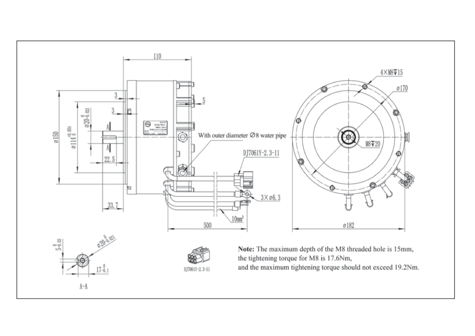 KIT: Golden Motors HPM3 3Kw AXIAL FLUX BLDC Motor 48V/72V
